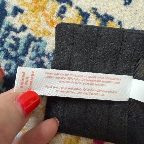 Cacique Unlined Full Coverage Lace Underwired Bra Womens Size 42DD Black Sexy - Picture 6 of 7